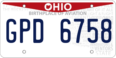 OH license plate GPD6758
