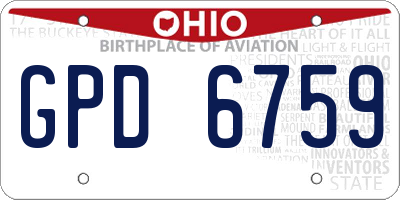 OH license plate GPD6759