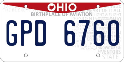 OH license plate GPD6760