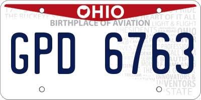 OH license plate GPD6763