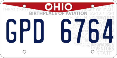 OH license plate GPD6764