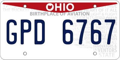 OH license plate GPD6767
