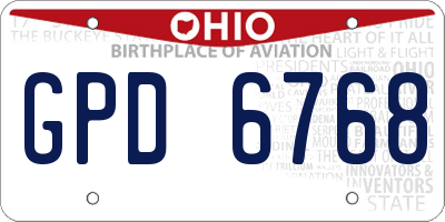 OH license plate GPD6768