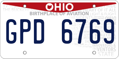 OH license plate GPD6769