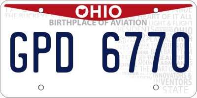 OH license plate GPD6770
