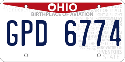 OH license plate GPD6774