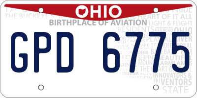 OH license plate GPD6775