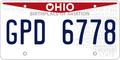 OH license plate GPD6778