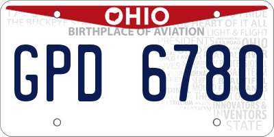OH license plate GPD6780