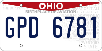 OH license plate GPD6781