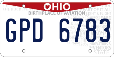 OH license plate GPD6783