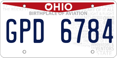 OH license plate GPD6784