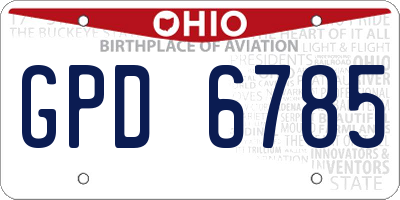 OH license plate GPD6785