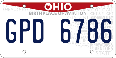 OH license plate GPD6786