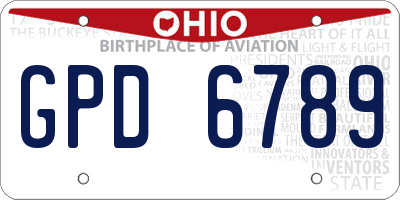 OH license plate GPD6789