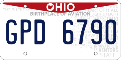 OH license plate GPD6790