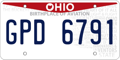 OH license plate GPD6791
