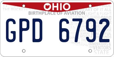 OH license plate GPD6792