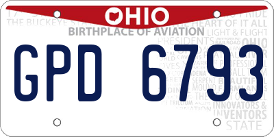 OH license plate GPD6793