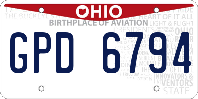 OH license plate GPD6794