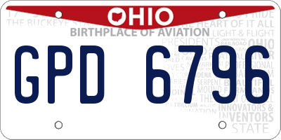 OH license plate GPD6796