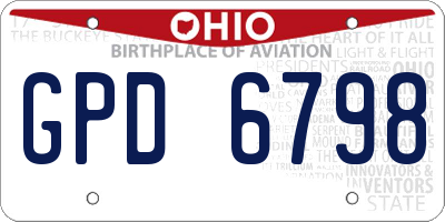 OH license plate GPD6798