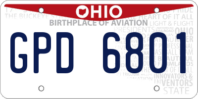 OH license plate GPD6801