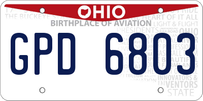 OH license plate GPD6803