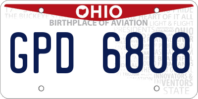 OH license plate GPD6808
