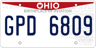OH license plate GPD6809