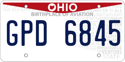 OH license plate GPD6845