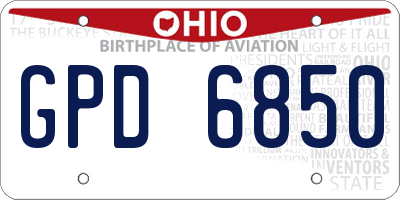 OH license plate GPD6850
