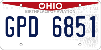 OH license plate GPD6851