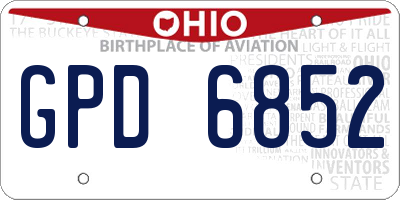 OH license plate GPD6852