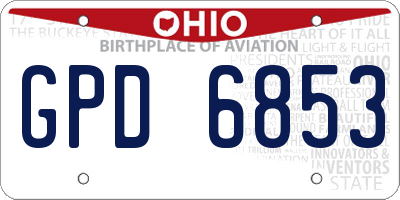 OH license plate GPD6853