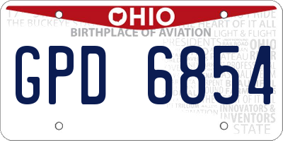 OH license plate GPD6854