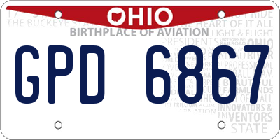 OH license plate GPD6867