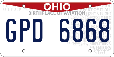 OH license plate GPD6868