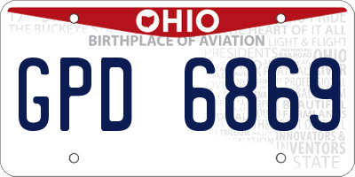 OH license plate GPD6869