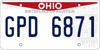 OH license plate GPD6871