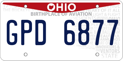 OH license plate GPD6877