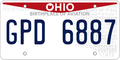 OH license plate GPD6887