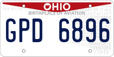 OH license plate GPD6896