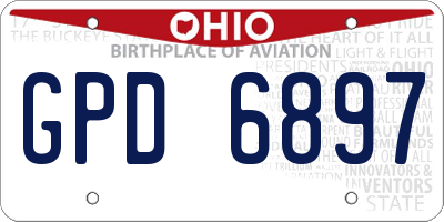 OH license plate GPD6897