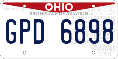 OH license plate GPD6898
