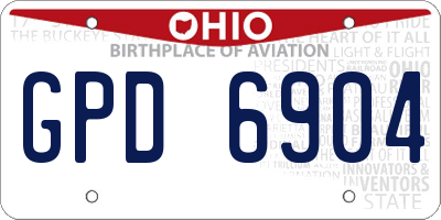 OH license plate GPD6904