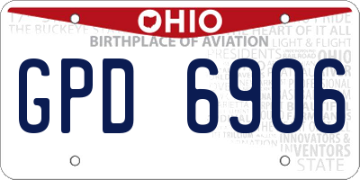 OH license plate GPD6906