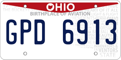 OH license plate GPD6913