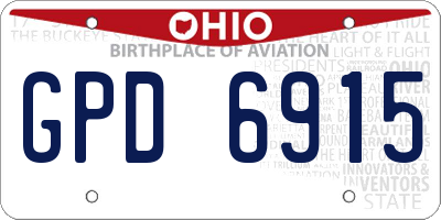 OH license plate GPD6915