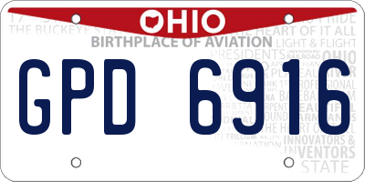 OH license plate GPD6916